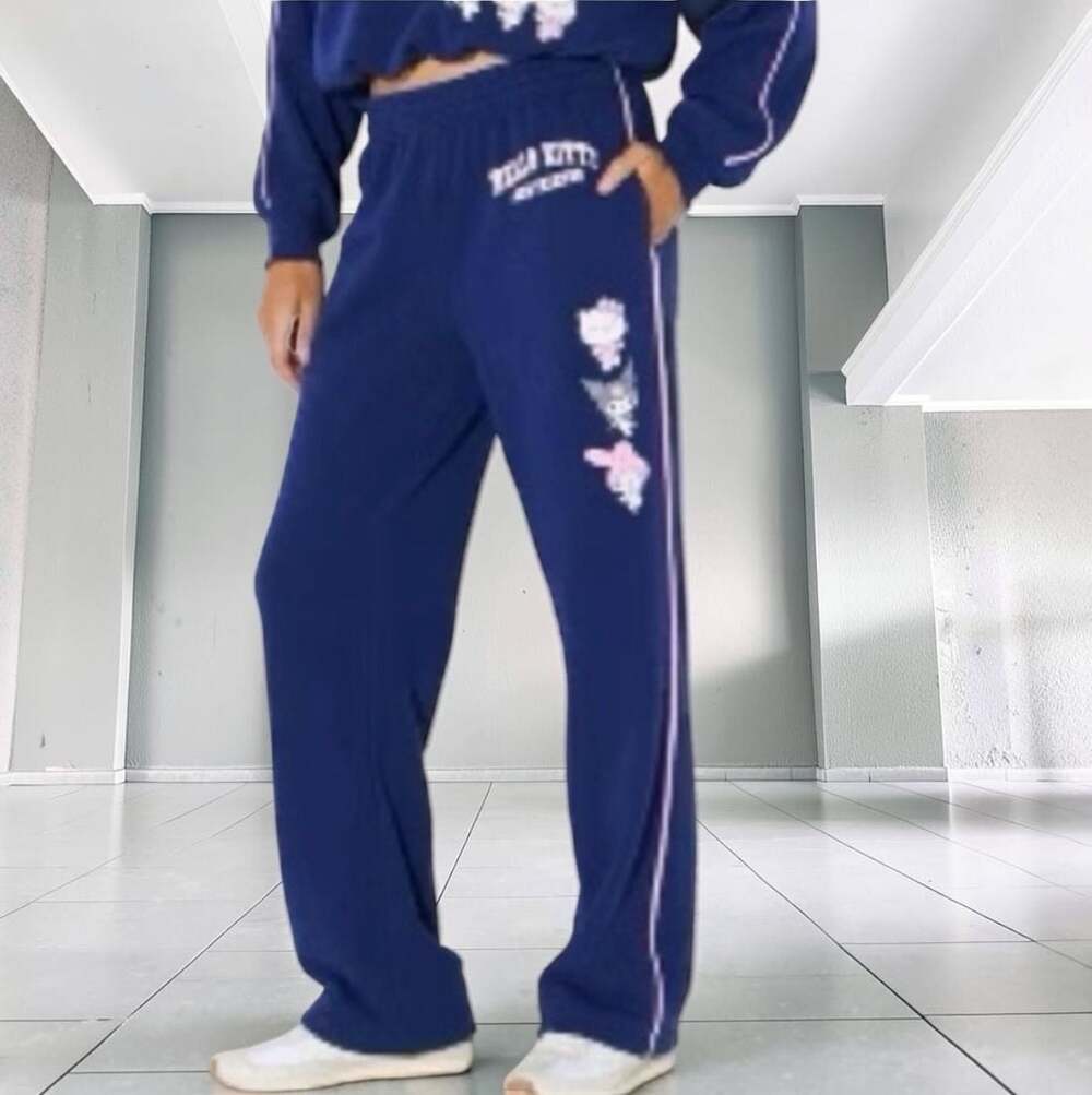 Sanrio Hello Kitty and Friends Navy Blue Wide Leg Track Pants